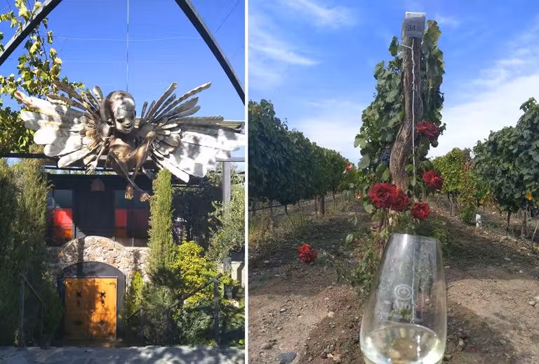 obras de arte en Casa Vigil y viñas de las bodegas A16