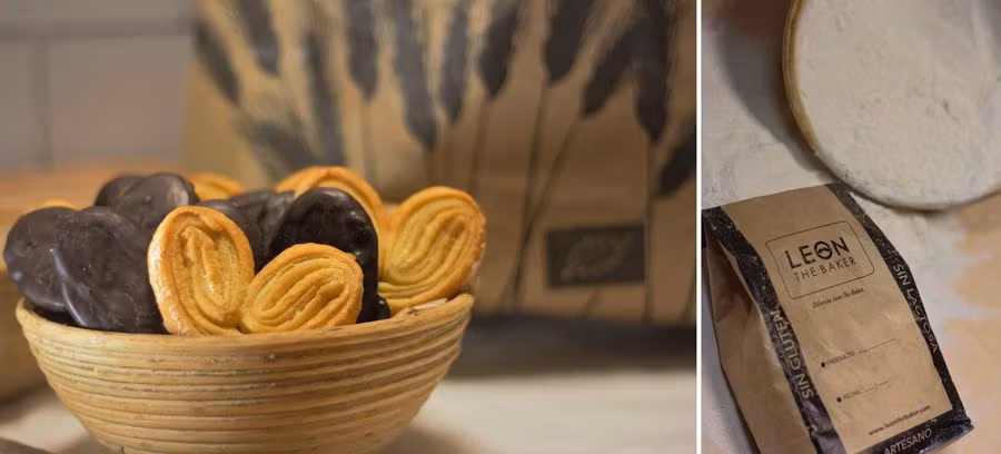 Palmeras y harina sin gluten de Leon The Baker.