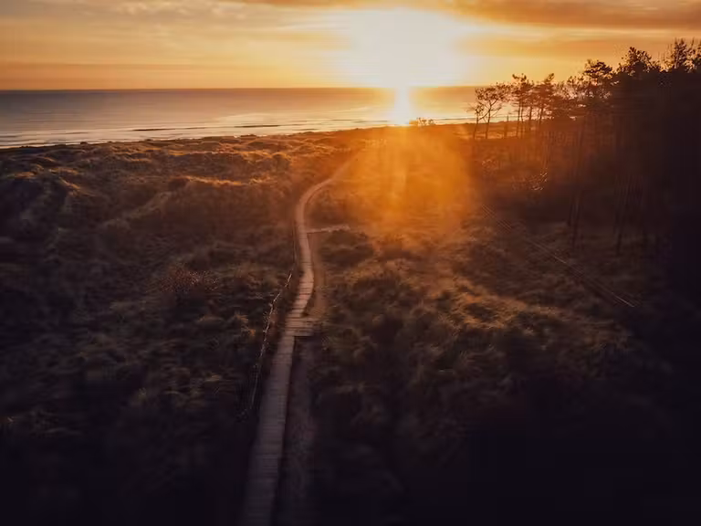 Perspectiva aérea de la playa de Curracloe Beach, en Irlanda
