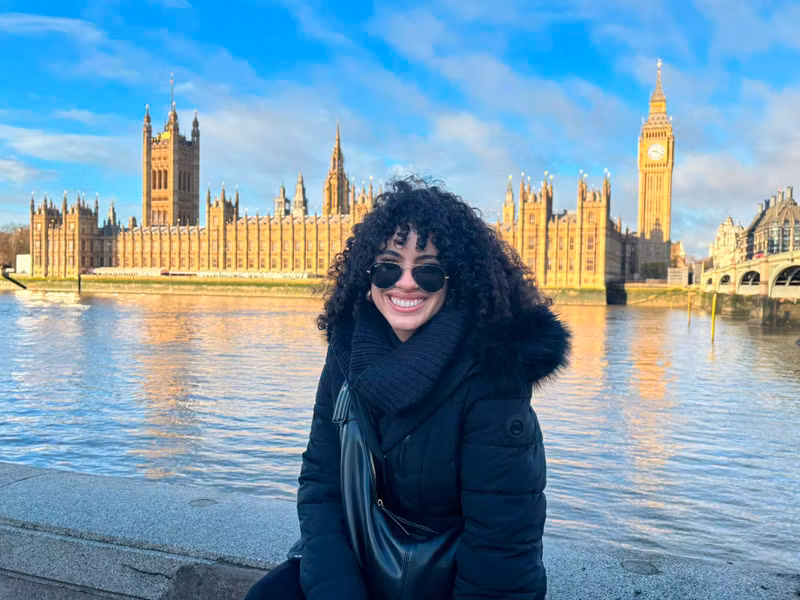 Davelyn en Londres, una de las ciudades que visitó en sus viajes por Europa.