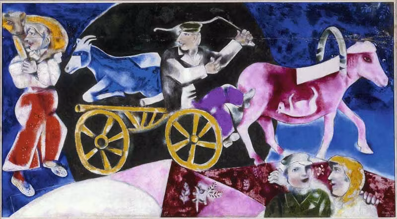 cuadro ‘El vendedor de ganado’ de Chagall.