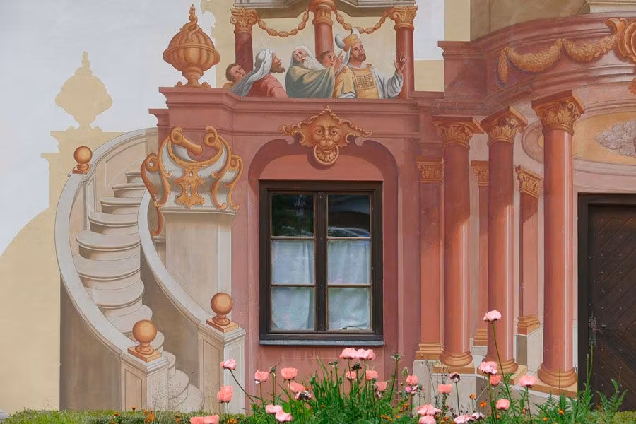 decoración de casa en Oberammergau en Baviera