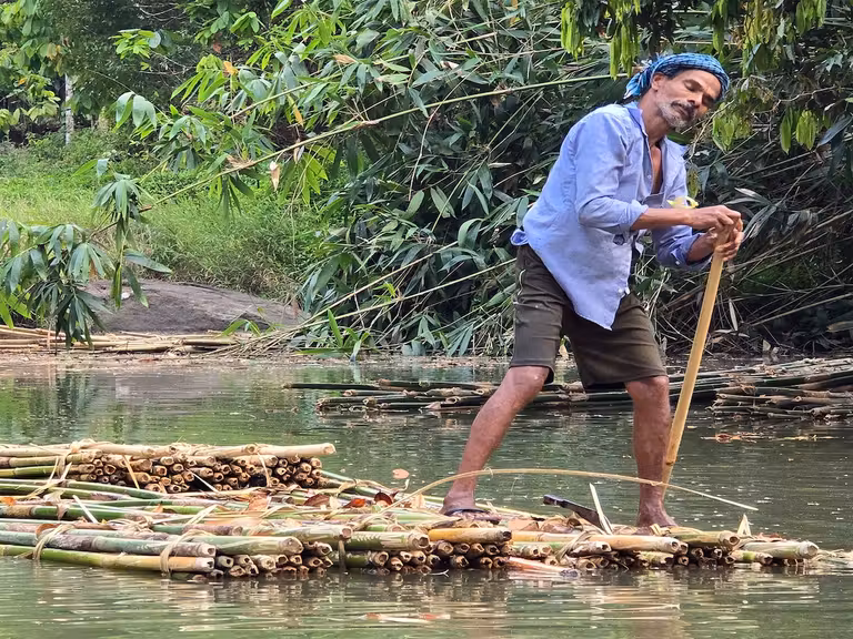 Escena de vida rural en Kerala