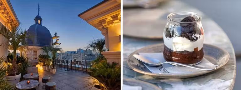 vasito de chocolate con crema de oreos y galletas en el hotel hyatt