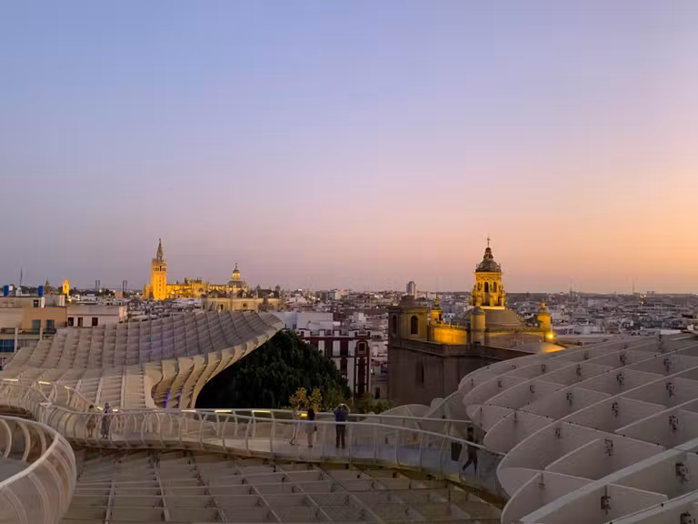 Sevilla desde el mirador del Metropol Parasol.