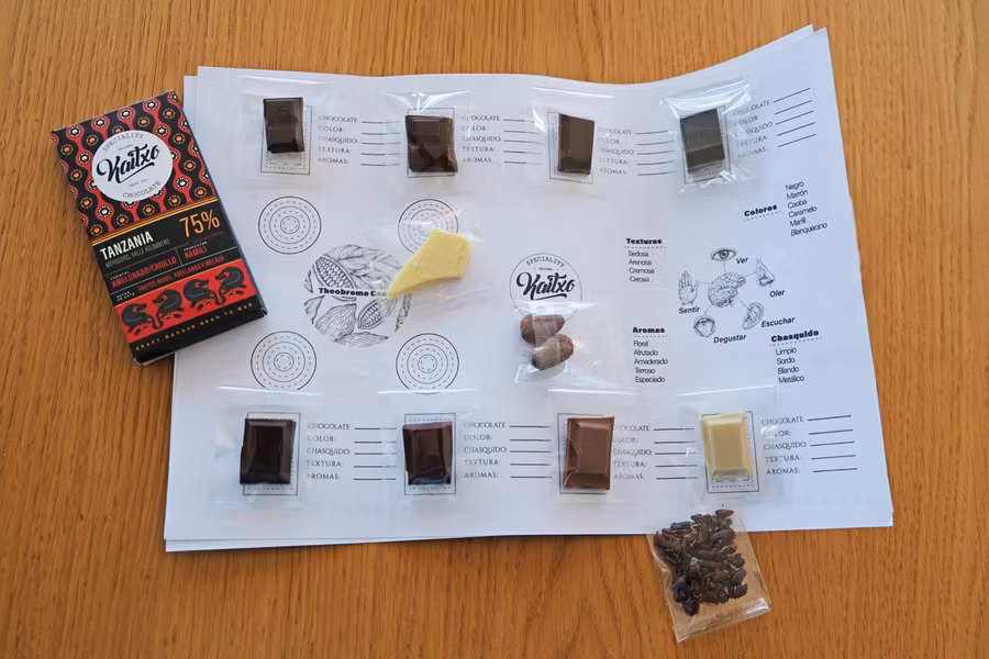 Chocolates enviados por Kaitxo para la cata online.