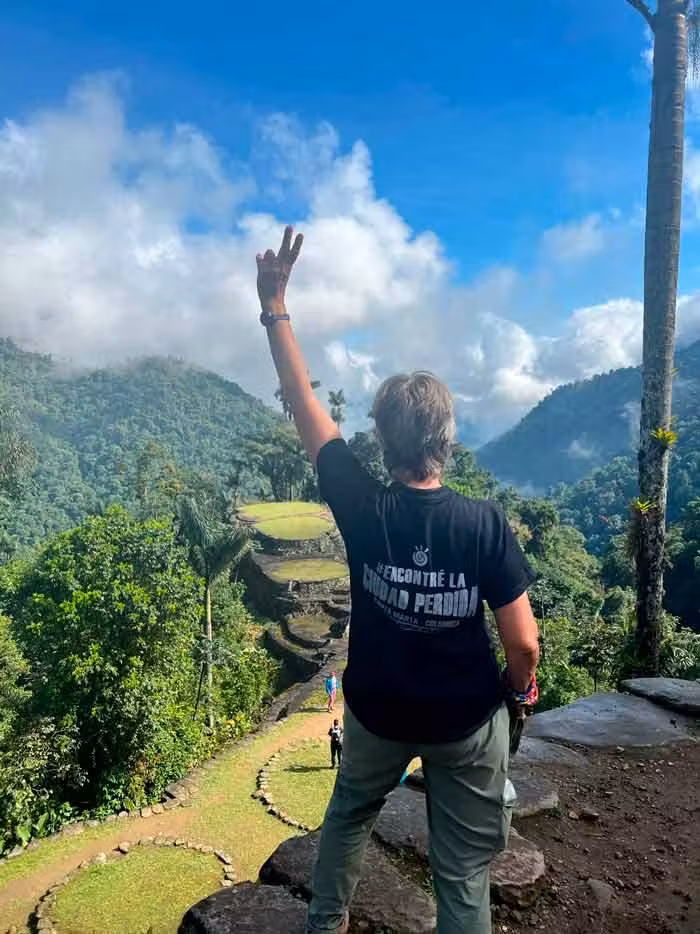 Sania frente a la Ciudad Perdida en Colombia