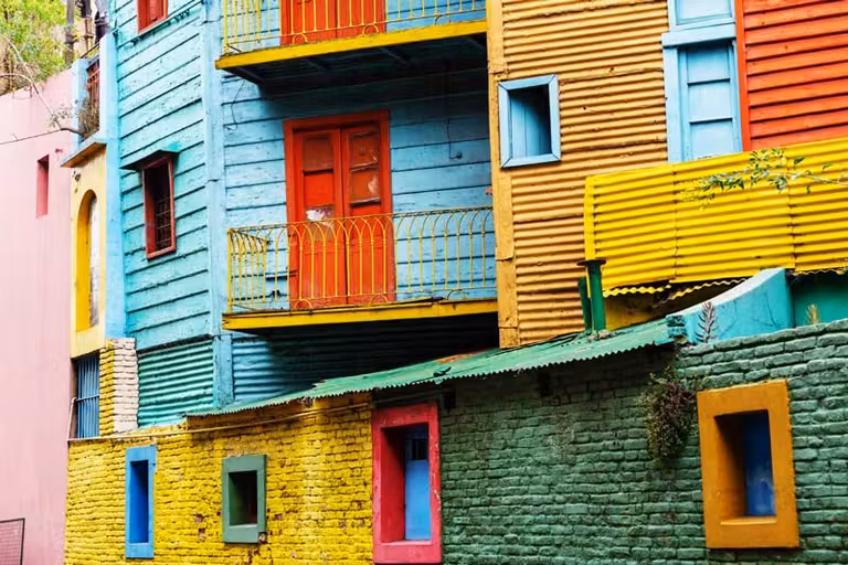 Casas coloridas en el barrio de Boca.