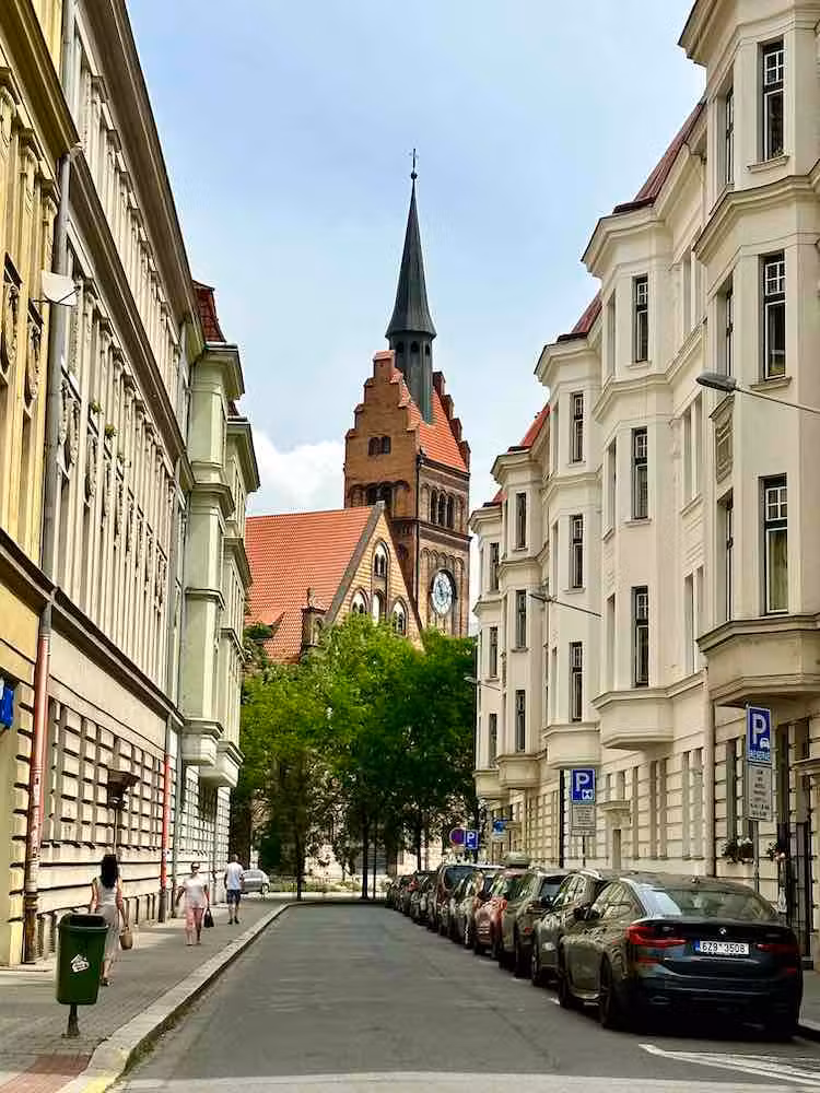 Calle de Ostrava, en Moravia-Silesia.