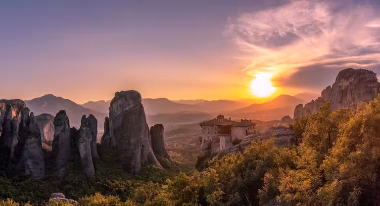 paisaje natural al atardecer