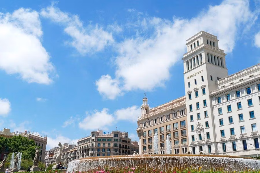 Plaza de Cataluña, en Barcelona.