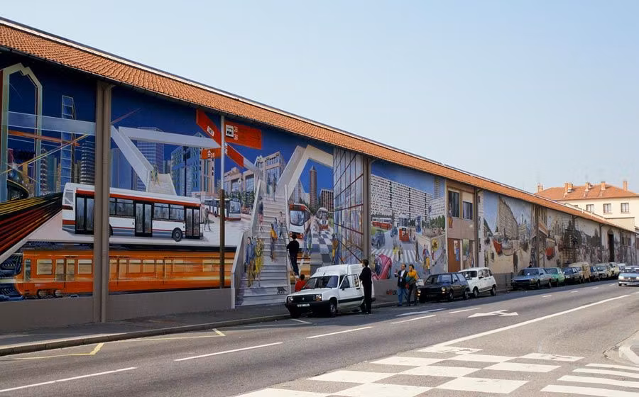mural transportes de Lyon