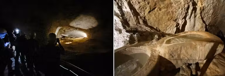 Interior de la cueva de San Bernabé, en Ojo Guareña.