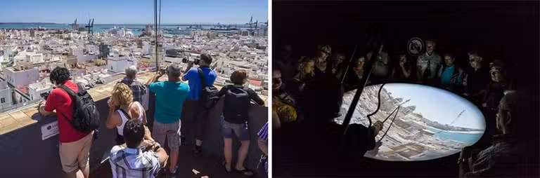 Cámara oscura y vistas desde Torre Tavira ideal para un viaje a Cádiz con niños