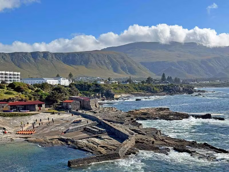 Zona de la costa en Hermanus desde la que se avistan las ballenas.