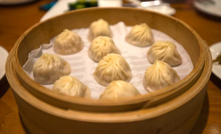 Deliciosos dumplings del restaurante Din Tai Fung de Taipéi.