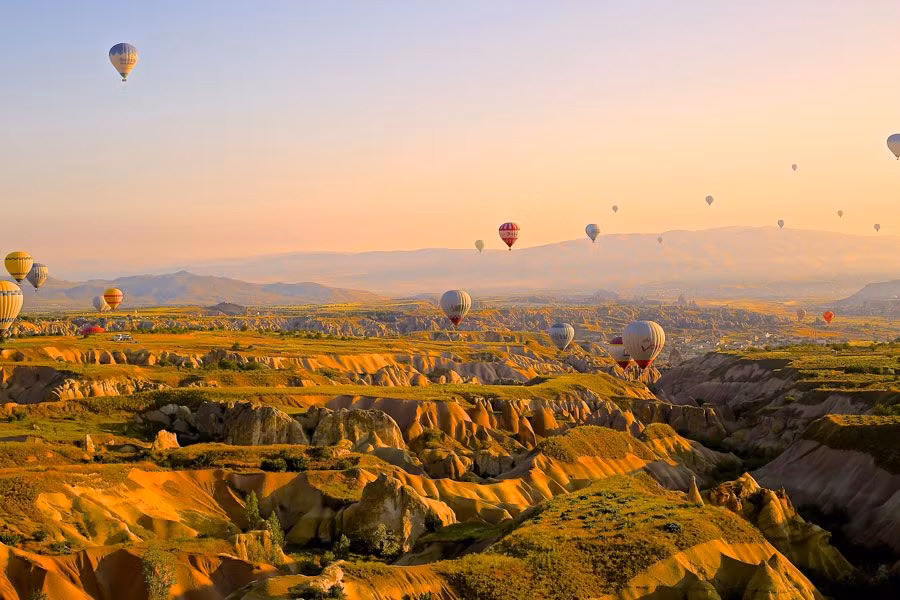 Globos sobre la Capadocia (Turquía).