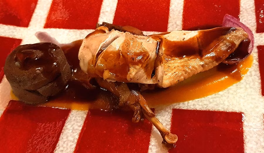 Perdiz en 6 texturas del restaurante Adolfo, en Toledo