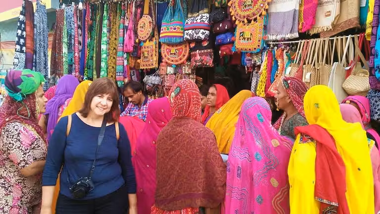 María Grau en la ciudad sagrada de Pushkar, en India.