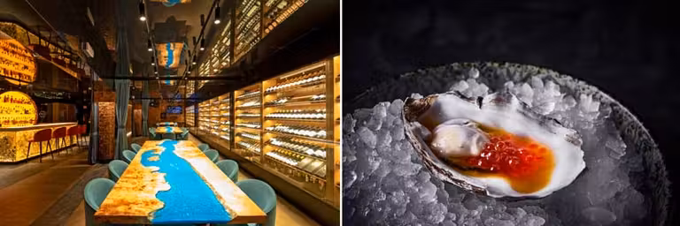 Sala y ostra del restaurante Quintoelemento.