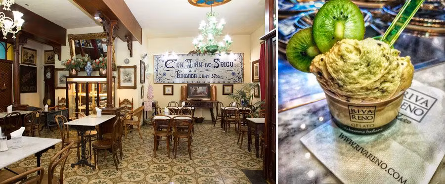 Heladería Can Joan de S’Aigo y helado de Rivareno.