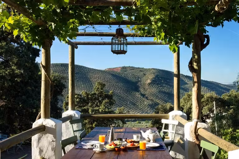 Desayuno en la Finca Las Encinas (Córdoba).