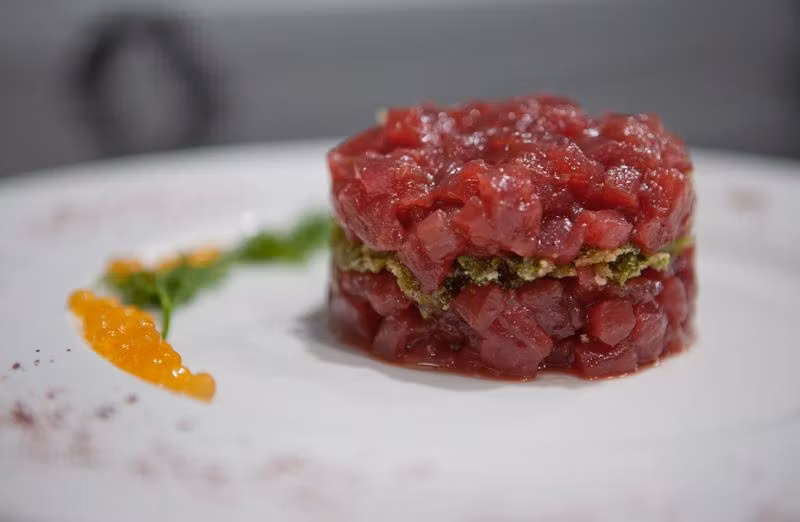 Tartar de atún rojo de Venta Melchor (Conil).