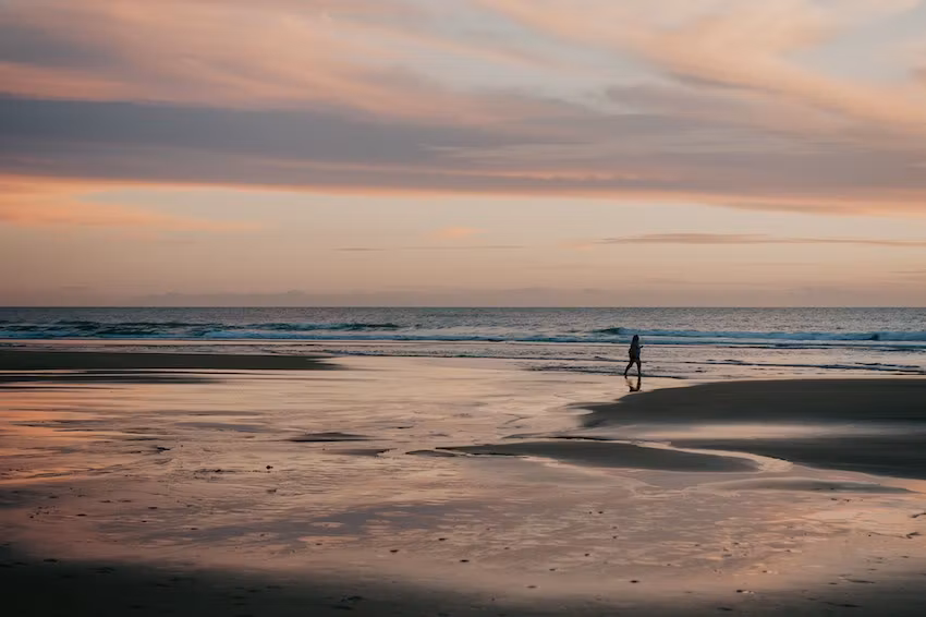 Atardecer en Costa da Caparica cerca de Lisboa