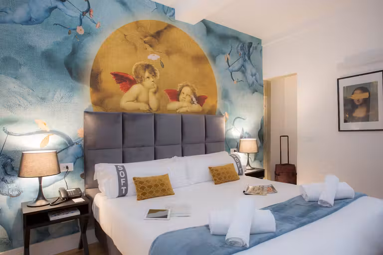 La decoración de las habitaciones es la seña de identidad del hotel Casual Rinascimiento.