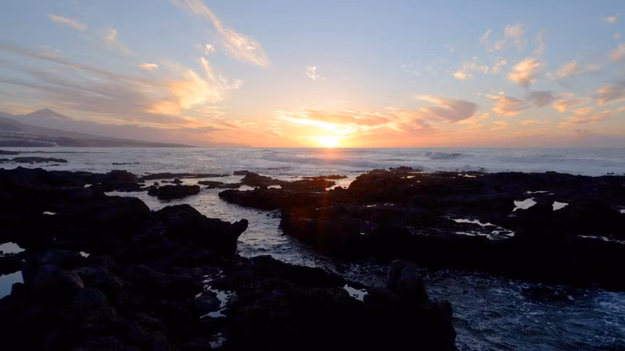 Puesta de sol en el norte de Tenerife.