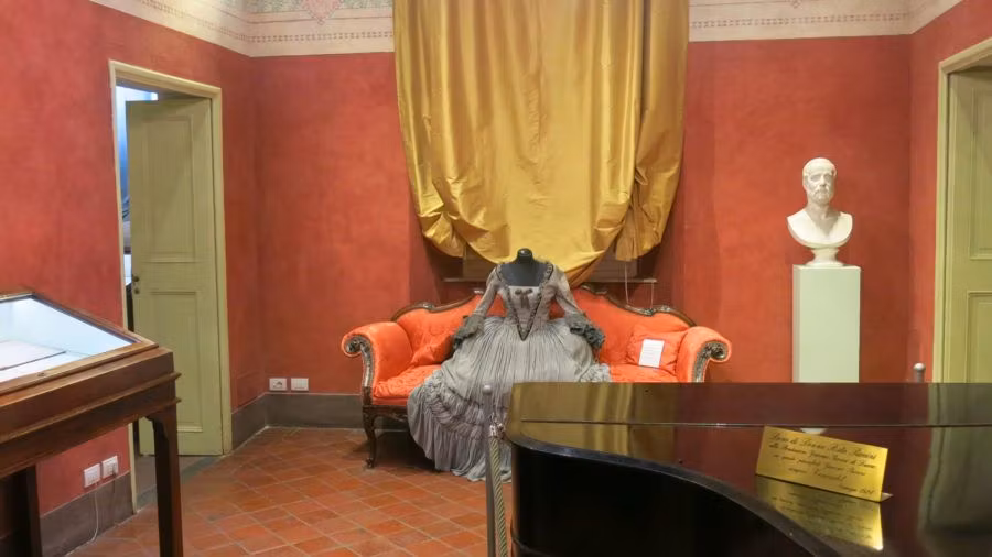 sala de la casa-museo de Puccini en Lucca.