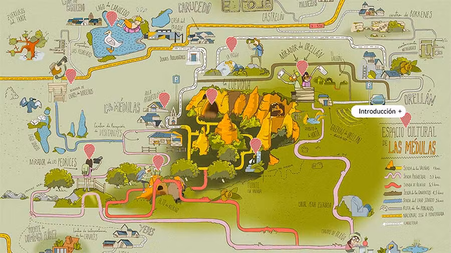 mapa las medulas de leon