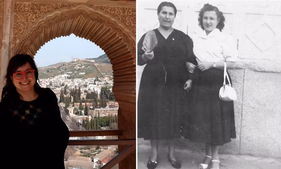 La periodista Sara Plaza Casares, su abuela María y su bisabuela Vicenta