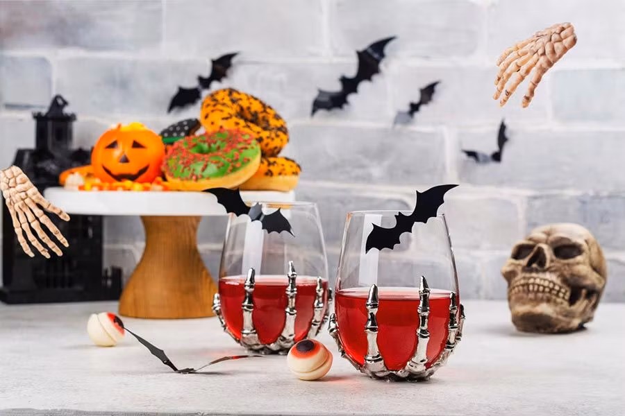 bebida y decoracion casa halloween