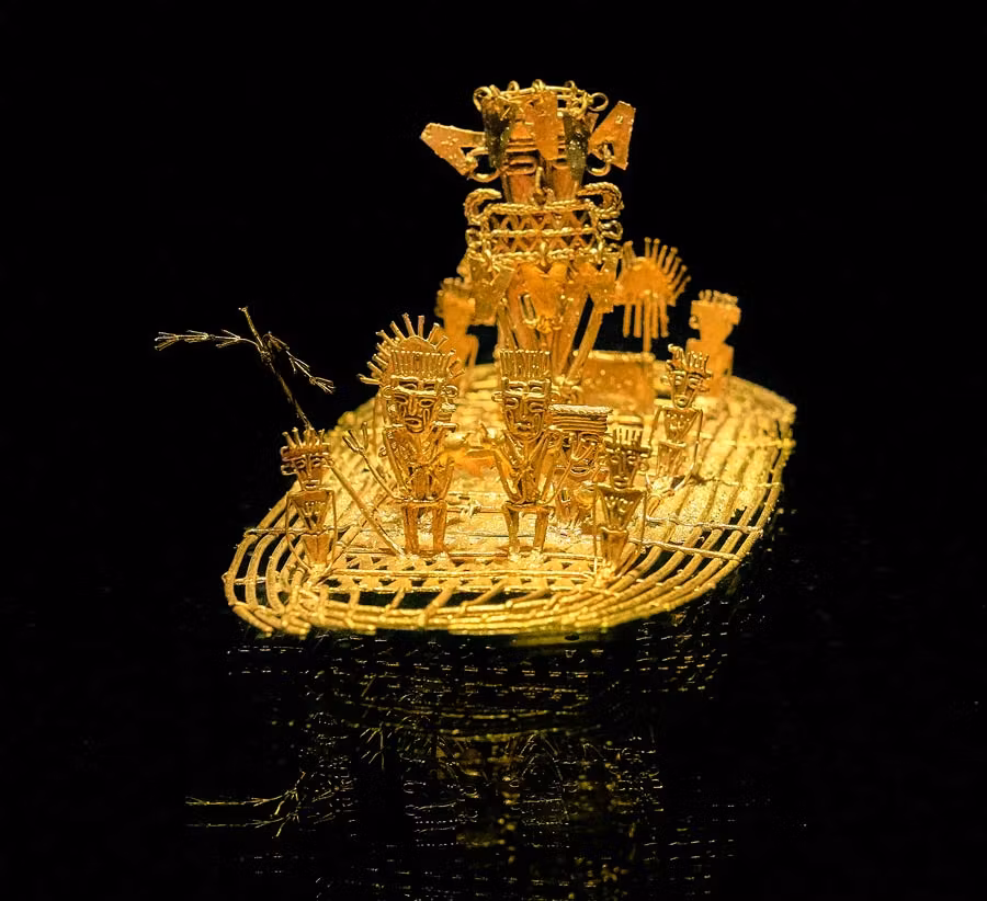 La Balsa de la Ofrenda se expone en el Museo del Oro de Bogotá.