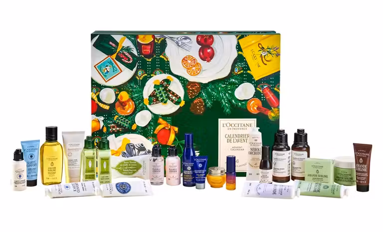 Productos del calendario de Adviento de L’Occitane.