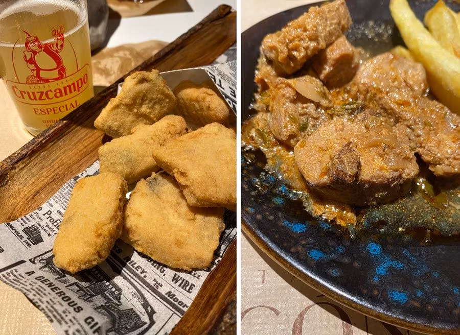 Cazón y atún encebollado de Venta Pericón.