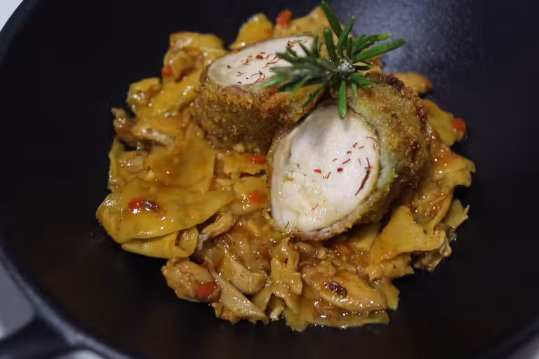 Plato del restaurante El Retorno, en Consuegra.