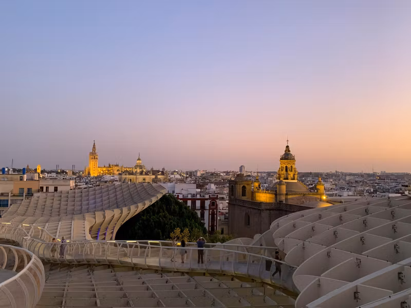 Sevilla desde el mirador del Metropol Parasol.