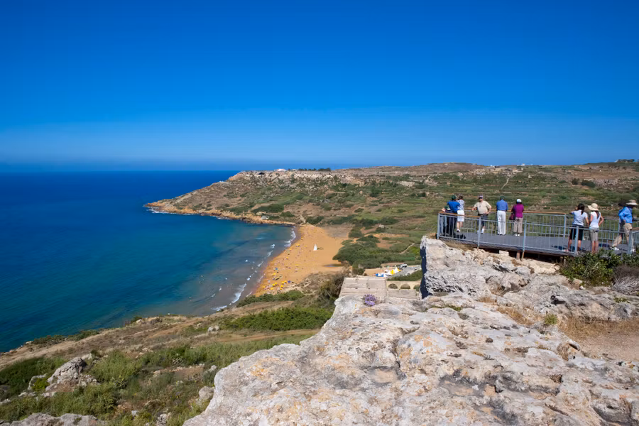 Mirador sobre la Gruta de Calipso, en la isla de Gozo.