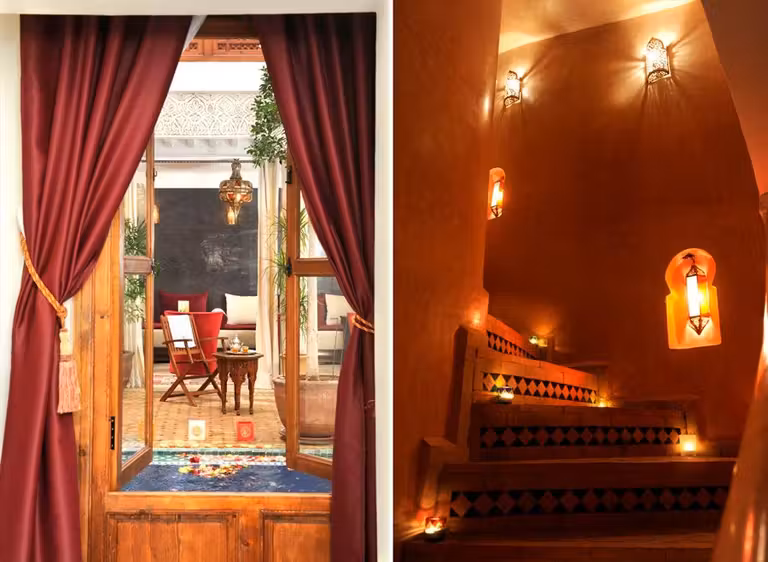 Ventana y escalera del Riad Belle Epoque