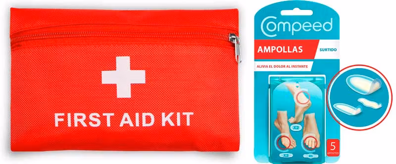 botiquín de viaje y compeed