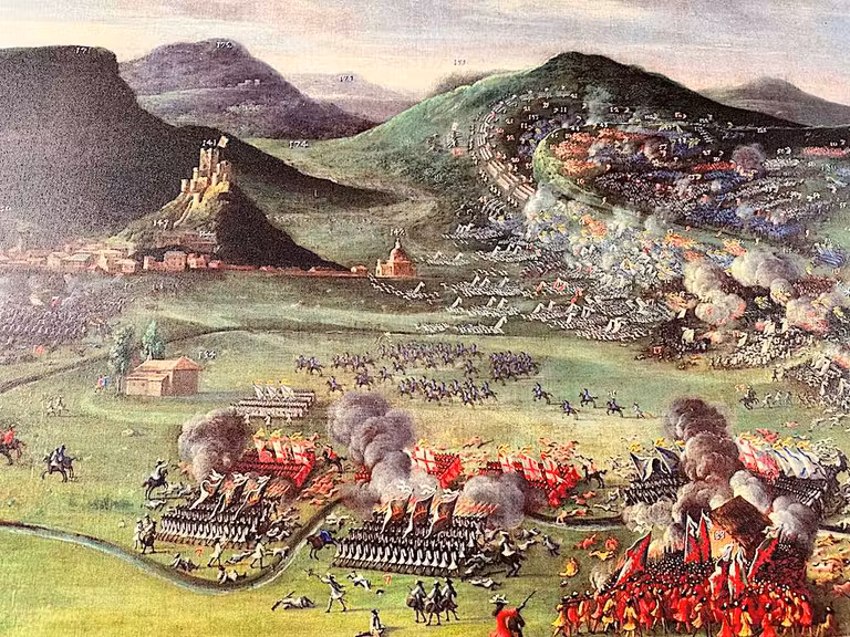 Detalle del cuadro de la batalla de Almansa.