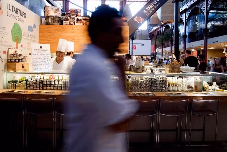 puesto de trufas del mercado de Florencia