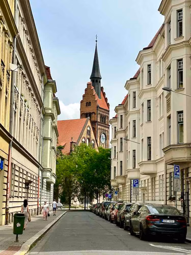 Calle de Ostrava, en Moravia-Silesia.
