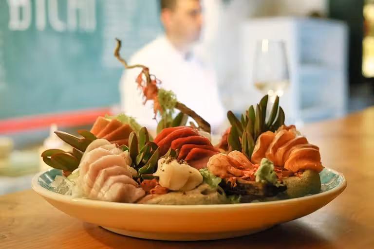 Sashimi de BICHI Ínsula Beach.