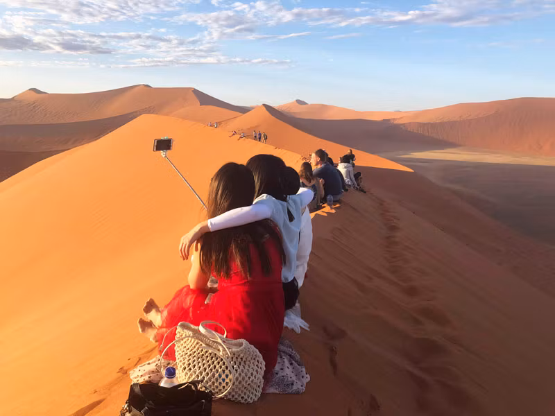 Selfies en el desierto del Namib.