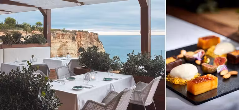 Restaurante The One y uno de sus postres