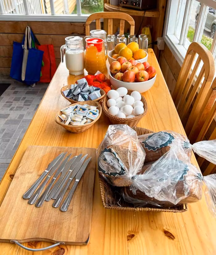 mesa de desayuno en Puerto Natales