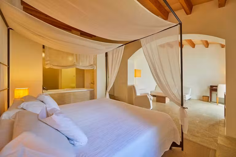 Una de las habitaciones del hotel Son Penya.